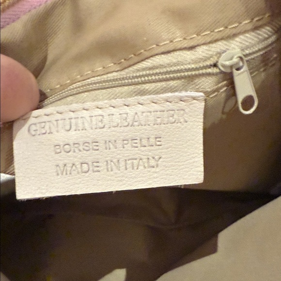 Pink Italian Leather Shoulder Bag Borsa Bag Removable Strap NWT - Picture 4 of 9